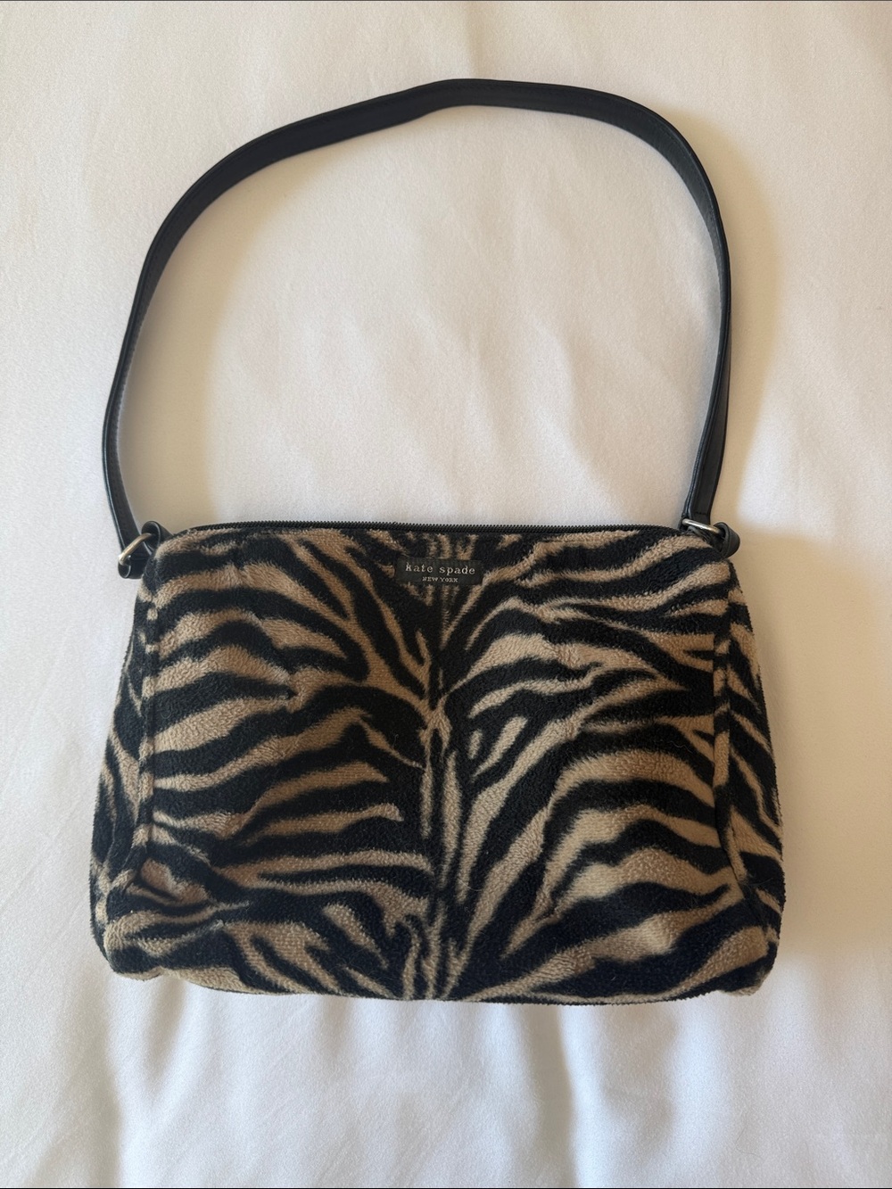 kate spade Black and Tan Zebra-Print Clare Shoulder Bag